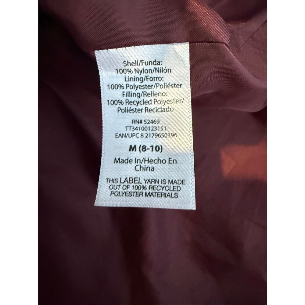 Time and Tru burgundy onion quilted puffer barn jacket size M 8/10 - Picture 7 of 9